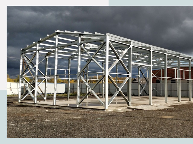 Двускатные ангары в Лесосибирск от 625 руб. за квадрат